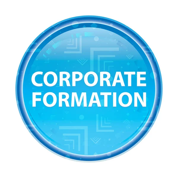 Corporate Formation Floral blauwe ronde knop — Stockfoto