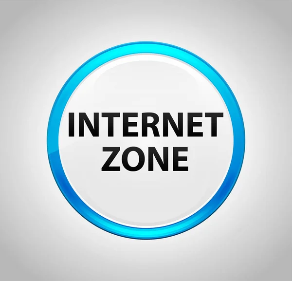 Интернет-зона Круглая голубая кнопка — стоковое фото