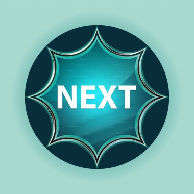 Sonraki büyülü camsı güneş patlaması mavi düğme gökyüzü mavi arka plan