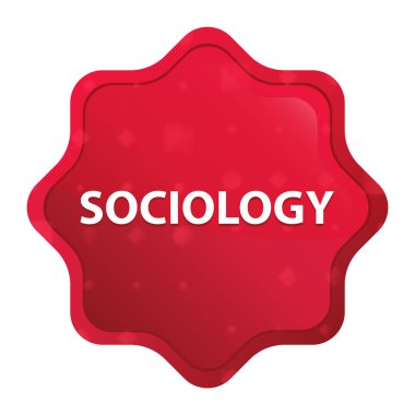 Sosyoloji sisli gül red starburst etiket düğmesi