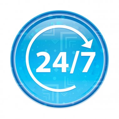 7/24 döndürmek ok simgesi çiçek mavi yuvarlak düğme