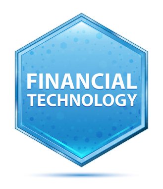 Finansal Teknoloji kristal mavi altıgen düğmesi