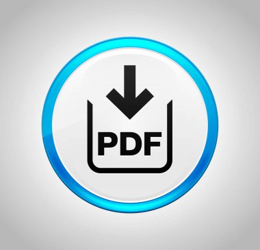 Pdf belge indirme simgesi yuvarlak mavi basma düğmesi
