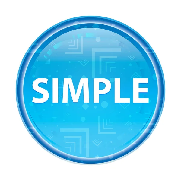 Simple floral blue round button — Stock Photo, Image