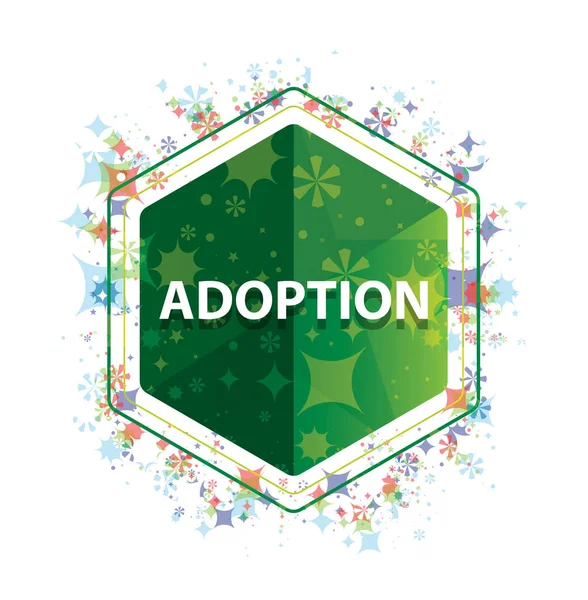 Adoptarea plantelor florale model buton hexagon verde — Fotografie, imagine de stoc