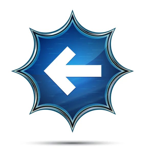 Icono flecha trasera mágico cristal sunburst botón azul —  Fotos de Stock