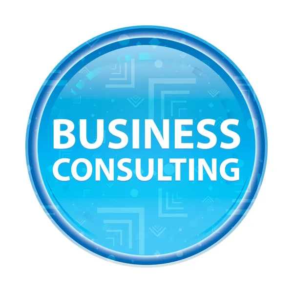 Business Consulting bouton rond bleu floral — Photo