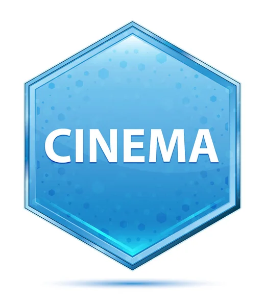 Cinema Crystal blauwe zeshoek knop — Stockfoto