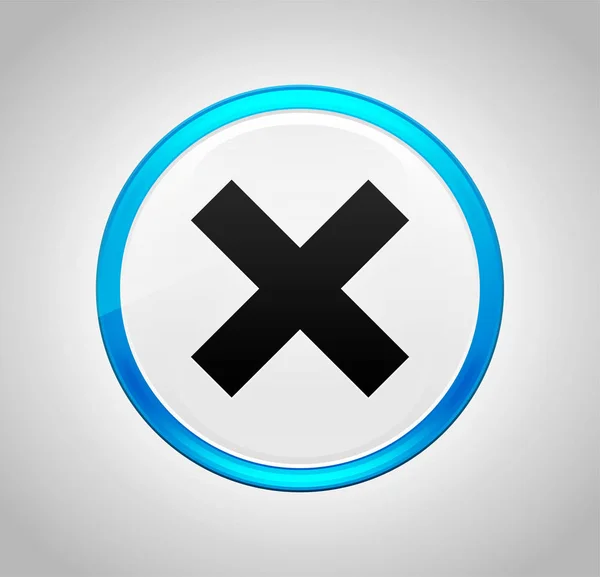 Cross icon round blue push button — Stock Photo, Image