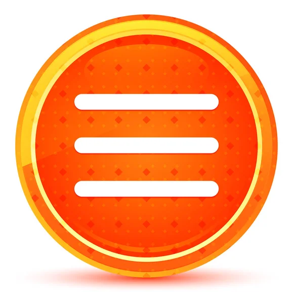 Hamburger menu bar pictogram natuurlijke oranje ronde knop — Stockfoto