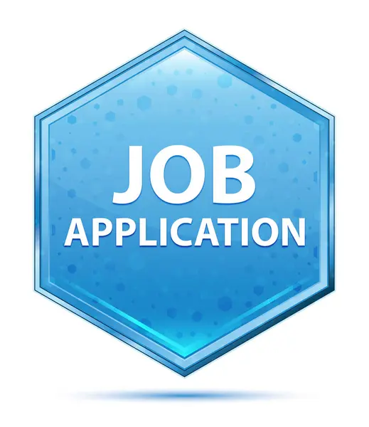 Job Application crystal blue hexagon button — Stock Photo, Image