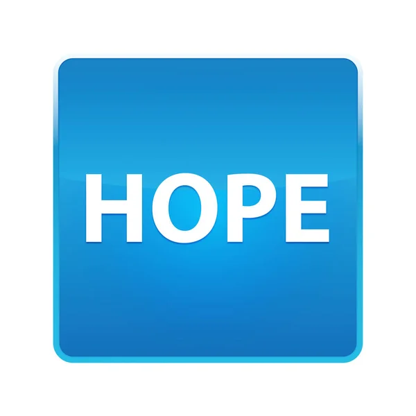 Hope shiny blue square button — Stock Photo, Image