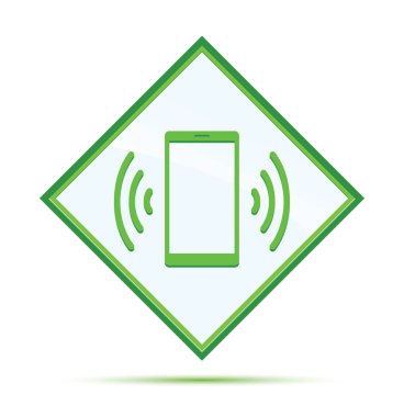 Smartphone ağ sinyal simgesi modern soyut yeşil elmas ama