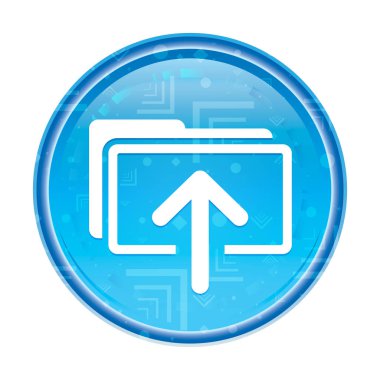 Dosya simgesi çiçek mavi yuvarlak düğme yükleyin