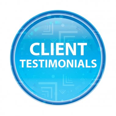 Müşteri Referansları çiçek mavi yuvarlak düğme