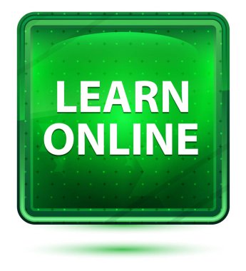 Online Neon Işık Yeşil Kare Düğmesi öğrenin