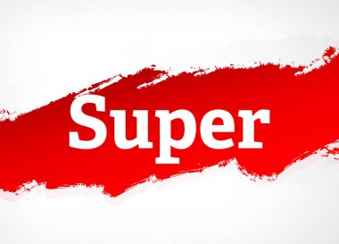 Süper Kırmızı Fırça Soyut Arka Plan İllüstrasyon