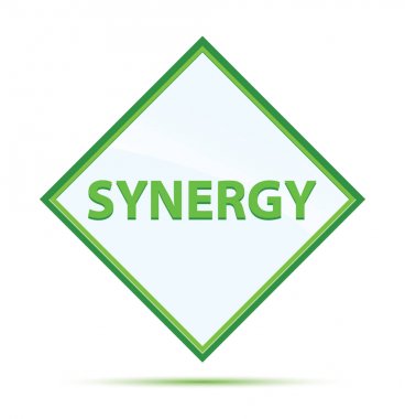 Sinerji modern soyut yeşil elmas düğmesi