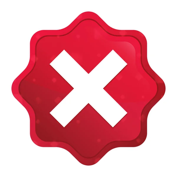 Cross Icon Misty Rose röd Starburst klistermärke knapp — Stockfoto