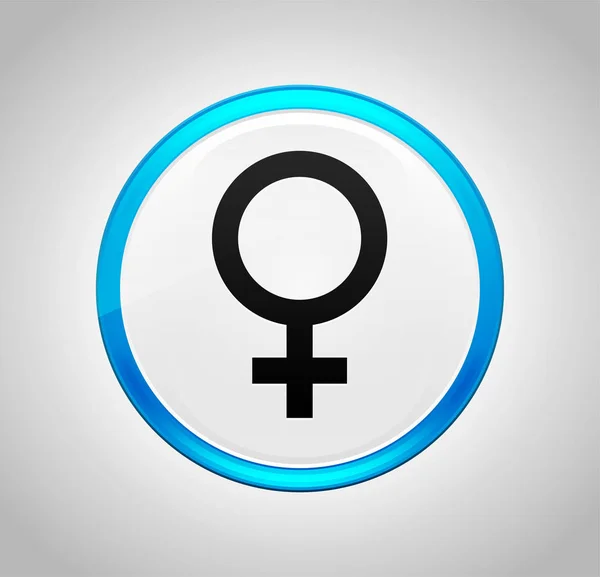 Female symbol icon round blue push button — Stock Photo, Image