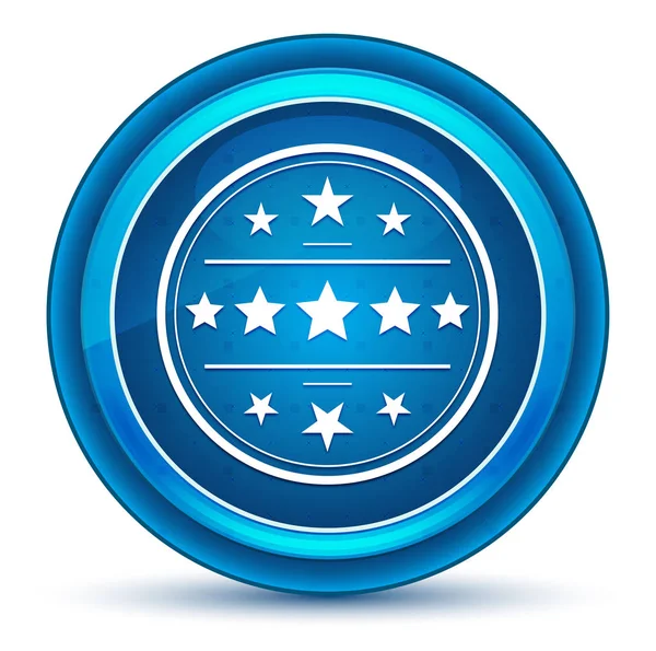 Badge Premium icône globe oculaire bleu bouton rond — Photo