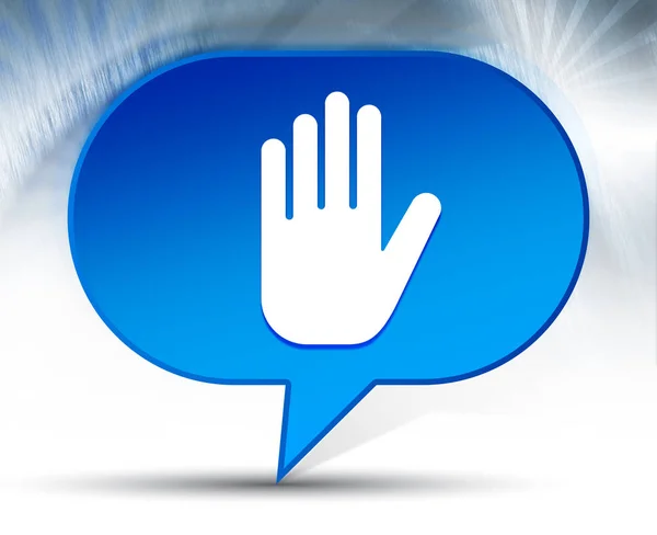 Stop hand icon blue bubble background — Stock Photo, Image