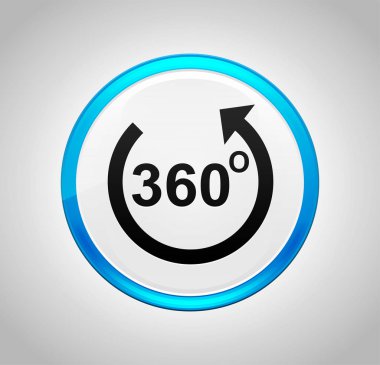 360 derece ok simgesi yuvarlak mavi basma düğmesi döndürmek