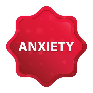 Anksiyete sisli gül red starburst etiket düğmesi