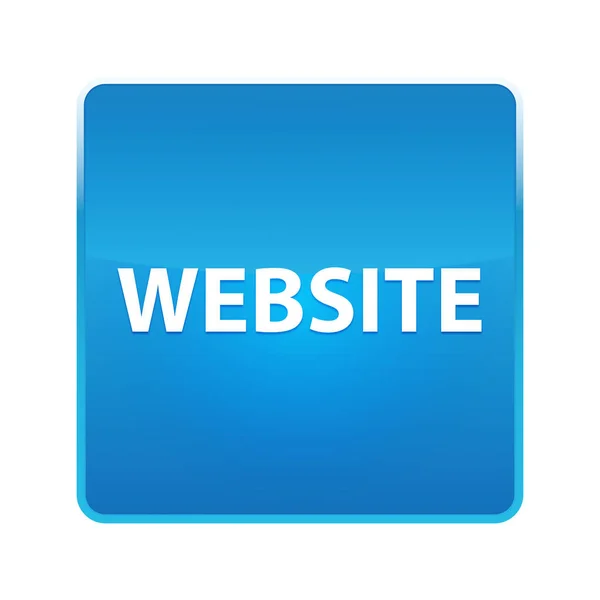 Weboldal fényes kék szögletes gomb — Stock Fotó