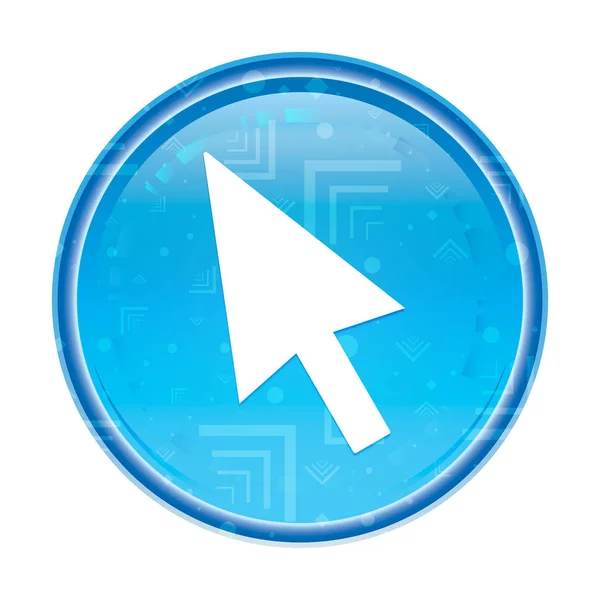 Cursor-Symbol blumiger blauer runder Knopf — Stockfoto