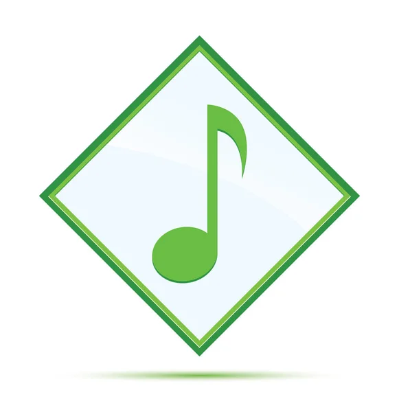 Ikona hudebního noty moderní abstraktní zelené kosočtverečkové tlačítko — Stock fotografie