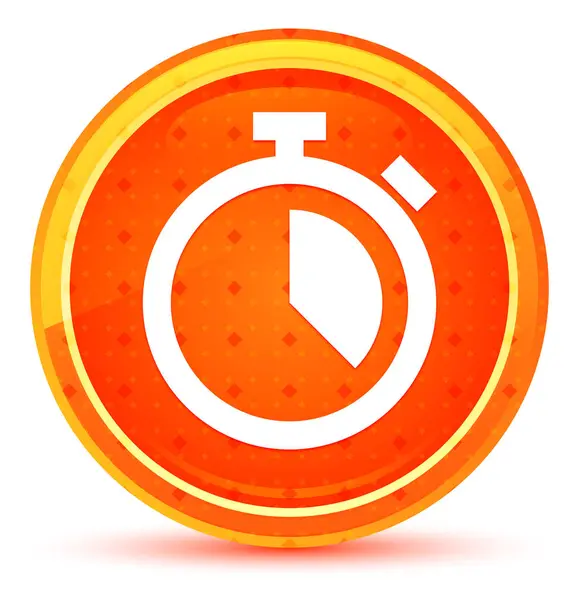 Stopwatch icon natural orange round button — Stock Photo, Image