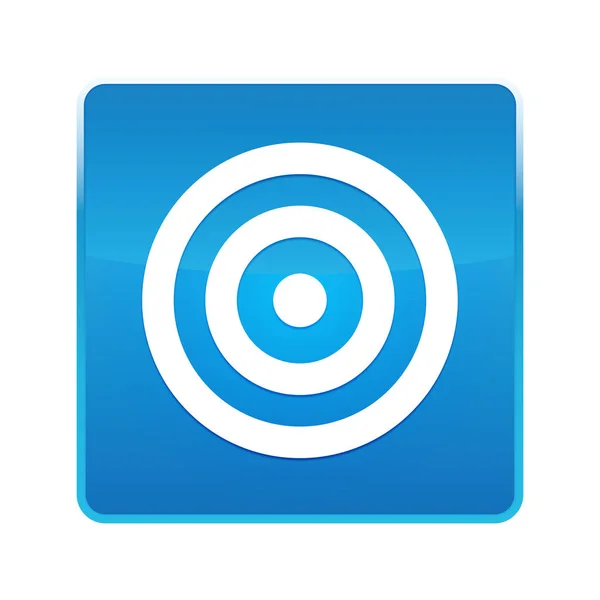 Mål ikonen blanka blå fyrkantiga knappen — Stockfoto