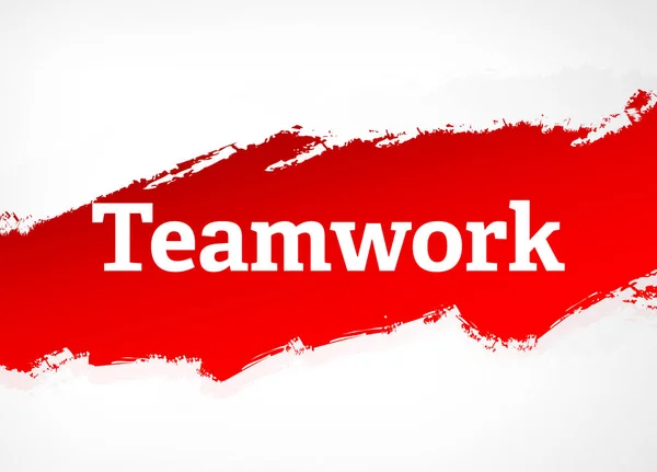 Teamwork röd pensel abstrakt bakgrund illustration — Stockfoto