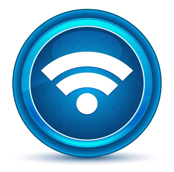 Wifi icon eyeball blue round button