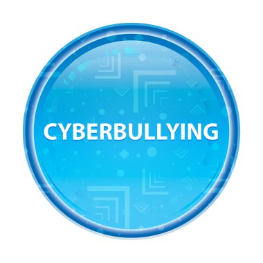 Cyberbullying çiçek mavi yuvarlak düğme