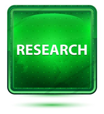 Araştırma Neon Işık Yeşil Kare Düğme