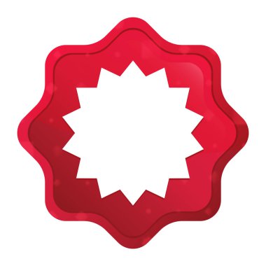 Yıldız rozeti simgesi puslu gül kırmızı starburst etiket düğmesi