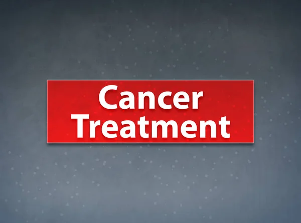 Tratamiento del cáncer Banner rojo Información general — Foto de Stock