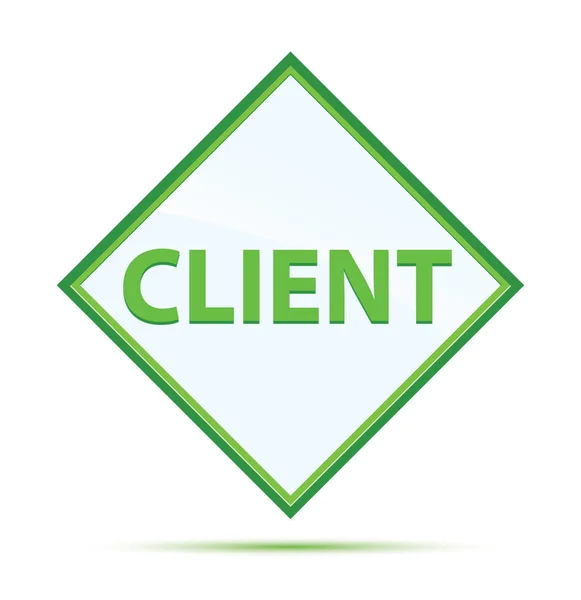 Client moderne abstracte groene diamant knop — Stockfoto