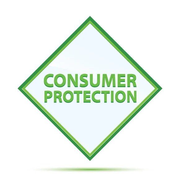 Consumentenbescherming moderne abstracte groene diamant knop — Stockfoto