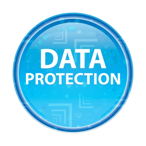 Protección de datos floral azul botón redondo —  Fotos de Stock
