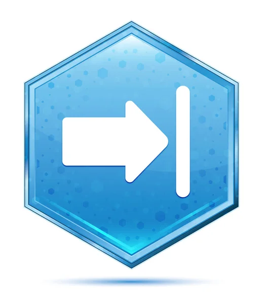 Następna ikona kryształ niebieski przycisk sześciokątny — Zdjęcie stockowe