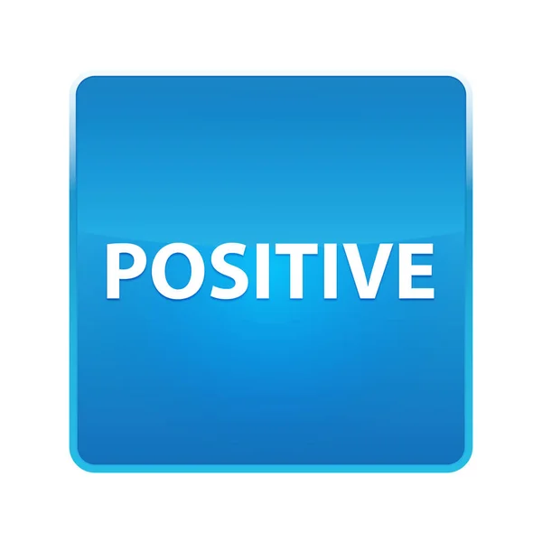 Positivo pulsante quadrato blu lucido — Foto Stock