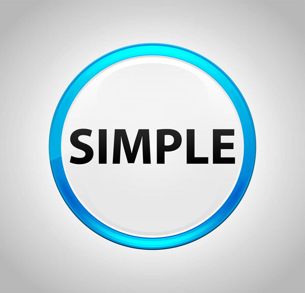 Simple Round Blue Push Button