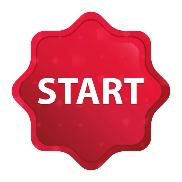 Begin Misty Rose Rode Starburst sticker knop — Stockfoto