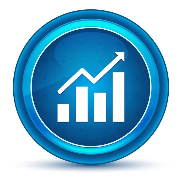 Statistik-Symbol Augapfel blauer runder Knopf — Stockfoto