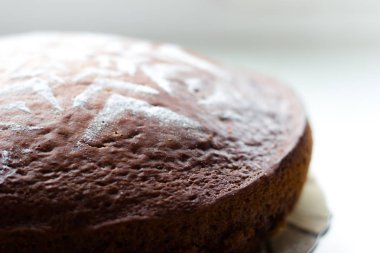 Hamur işlerinde pudra şekeri deseni. Makro çekim.