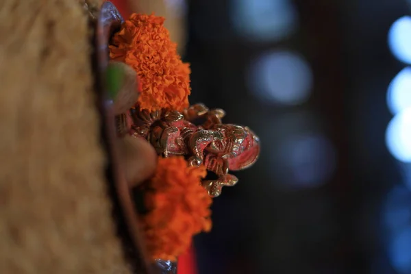 MANGALMURTI GANESHA EM POOJA THALI — Fotografia de Stock