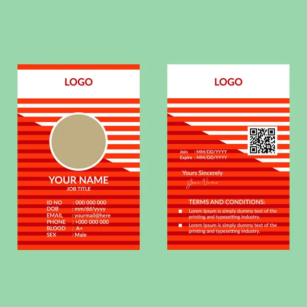 Kırmızı awesome kimlik kartı şablonu